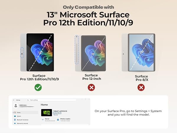 Dexnor for Microsoft Surface Pro 12th/11/10/9 13 inch Case
