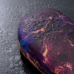 the rock is a natural stone with a unique texture.