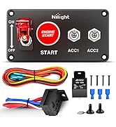 Nilight Ignition Switch Panel 12V 4 in 1 Rocker Switch with Engine Push Button Toggle Switches wi...