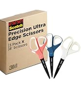 Scotch Brand Precision Ultra Edge Scissors, Left- or Right-Handed, 8 Inch, 3-Pack