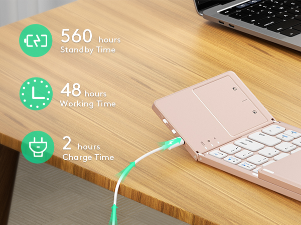 Rechargeable folding keyboard