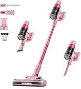 Cordless Vacuum Cleaner: Portable 6-in-1 Stick Vacuum with Anti-Tangle Brush, LED Headlight, Self...