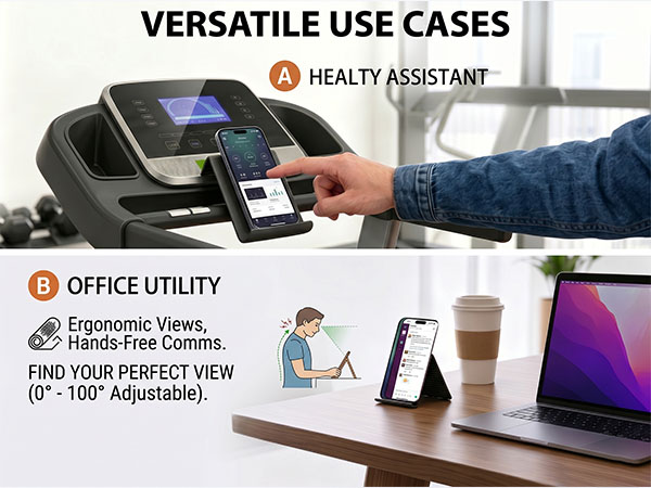 Treadmill Foldable Silicone Aluminum Phone Stand