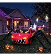 Super Giant Red 14.8FT Halloween Inflatables Spider Car Outdoor Decorations | Built in LED Lights...