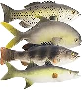 ZENFUN Set of 4 Artificial Fish Models, Simulated Fake Fish Plastic Lifelike Sea Fish Set, Preten...