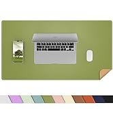 AFIING Dual-Sided Desk Pad, Natural Cork & PU Leather, Desk Mat Protector Non-Slip, Waterproof, E...