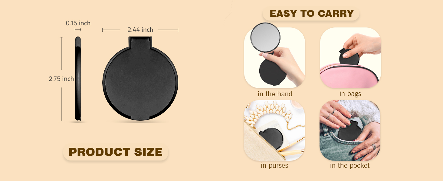 compact pocket mini small folding cute makeup purse mirror bulk set of 12 for women as gift favor