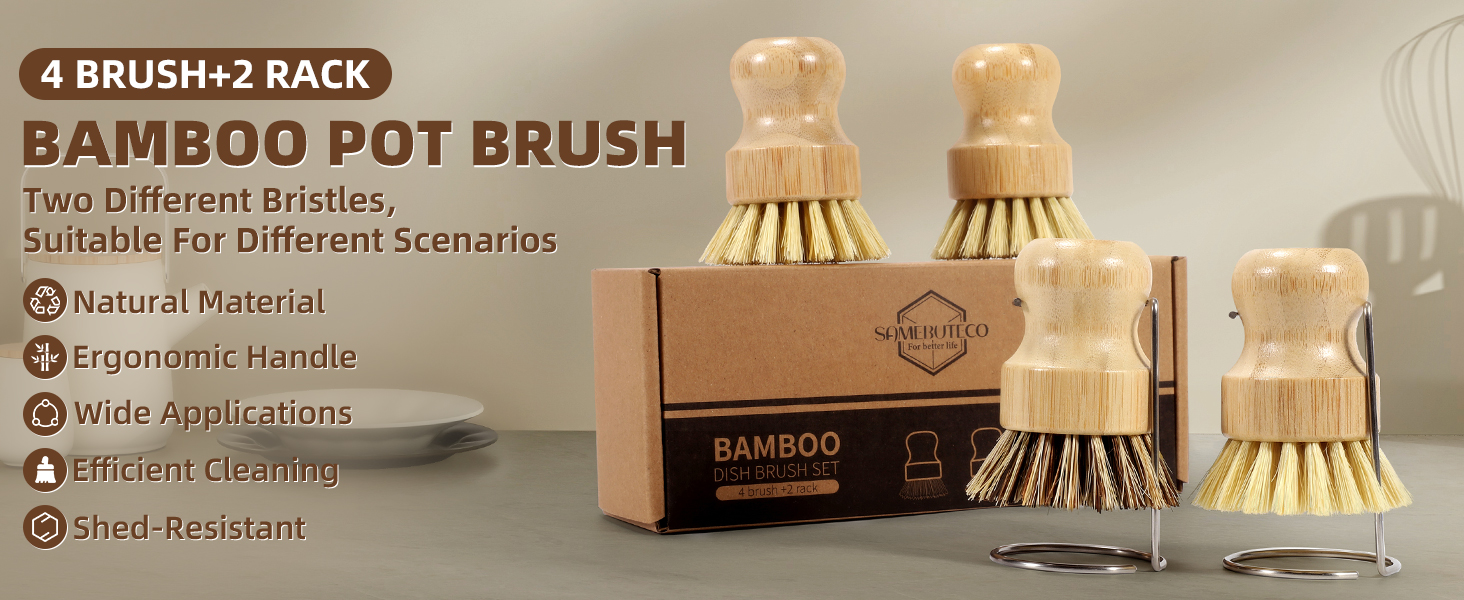 bamboo dish brush set