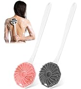 Mabnuby Back Scrubber for Shower, 2-Pack Long-Handled Silicone Shower Brush for Men, Body Brush w...