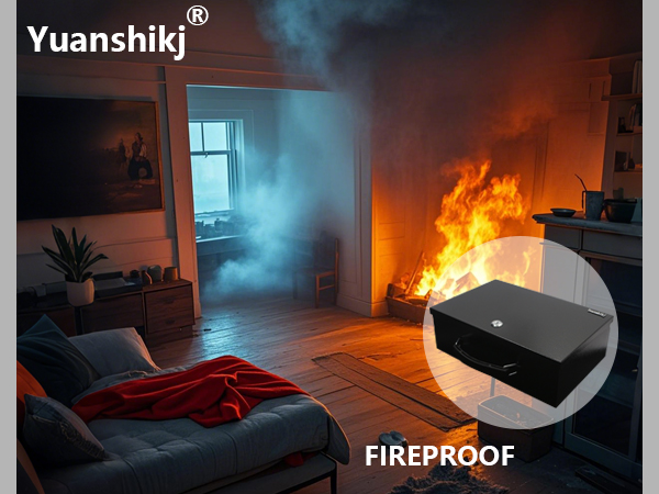 Yuanshikj Heat Insulated Fireproof Waterproof Safe File Organizer 14s(450-1) black