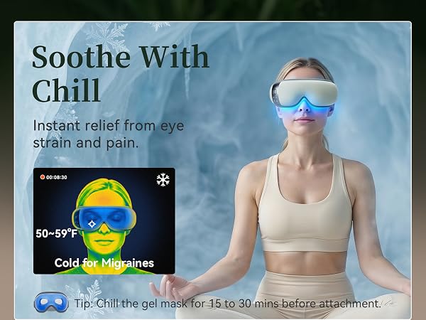 cooling eye massager for strain relief