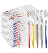 twoworld Disposable Toothbrushes with Toothpaste and Dental Floss Pick Individually Wrapped, Bulk...