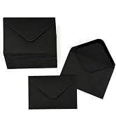 YINUOYOUJIA 100 pack Gift Card Envelope Black 4 x 2.75" | Mini envelopes 120GSM Business card env...