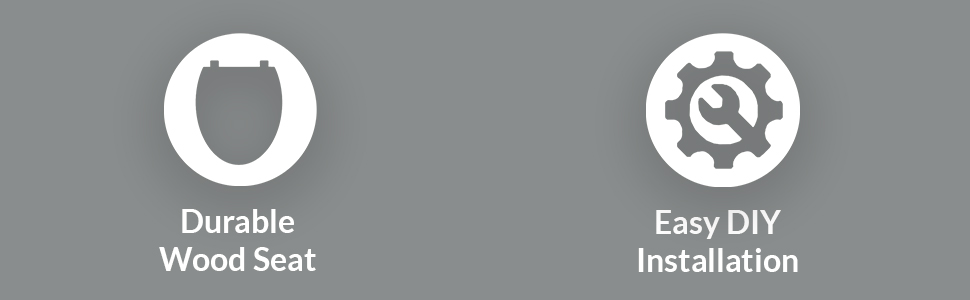 Hinges remove for easy cleaning, durable wood seat resists chips and scratches, easy installation