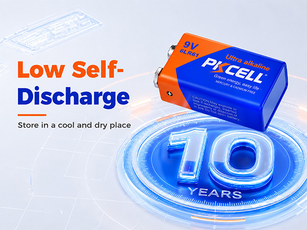 9 volt battery 5 pack maintains full power for up to 10 years in storage