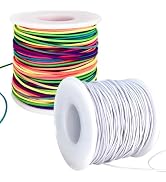 Stretchy Bracelet String, 2 Rolls 1mm Sturdy Elastic String for Bracelets, Elastic Cord for Jewel...