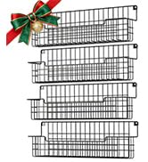 AURIKAR Spice Rack Wall Mount, Spice Organizer for Cabinet & Pantry Door, Set of 4 Hanging Spice ...