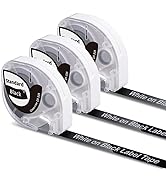 3 Pack P12 Label Tape Refill, White on Black 12 mm x 4 m Self Adhesive Thermal Labels Compatible ...