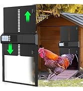 KILOGOGRAPH Automatic Chicken Coop Door with Timer - Manual Mode, Anti-Pinch, All Metal, Duck Coo...