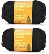 Crochet Yarn for Crocheting & Knitting, Soft Cotton Yarn for Beginners Easy-to-See Stitches, Wors...