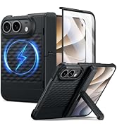 seacosmo for iPhone Duo Case Stand with Screen Protector Black | Built-in Tempered Glass Protecto...