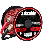 Askcable 18Gauge 50FT Electrical Wire Cable Flexible Wire Extension Cord 18AWG Copper Clad Alumin...