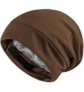 Doitory Satin Silk Bonnet Skull Caps for Men Women,Soft Adjuastable Satin Lined Beanie Winter Hat...