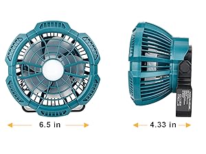 Size of the portable fan for travel