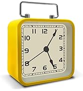 Night Light Alarm Clock, 3.5" Vintage Analog Silent Clock with Snooze Alarms, Non Ticking Battery...