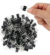 120 Pack Mini Binder Clips, Black Binder Clips, Small Paper Clips 15mm 5/8 Inch. Micro Size Offic...
