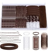 415pcs Bobby Pins Hair Pins Set, IKOCO 200pcs U Shaped Pins & Elastic Hair Ties for Women with Ha...