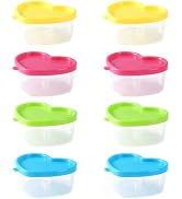 8 Pcs Heart Shaped Small Condiment Containers with Lids, Heart Valentines Container, Mini Salad D...