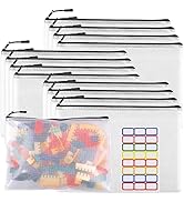YOPCDJ 12pcs Large Mesh Zipper Pouch File Bags Reusable Zippered Pouches for Organizing Classroom...