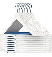 TOPIA HANGER Premium Wooden Hangers with Non-slip Pant Bar, 360°Swivel Hook and Shoulder Notches,...