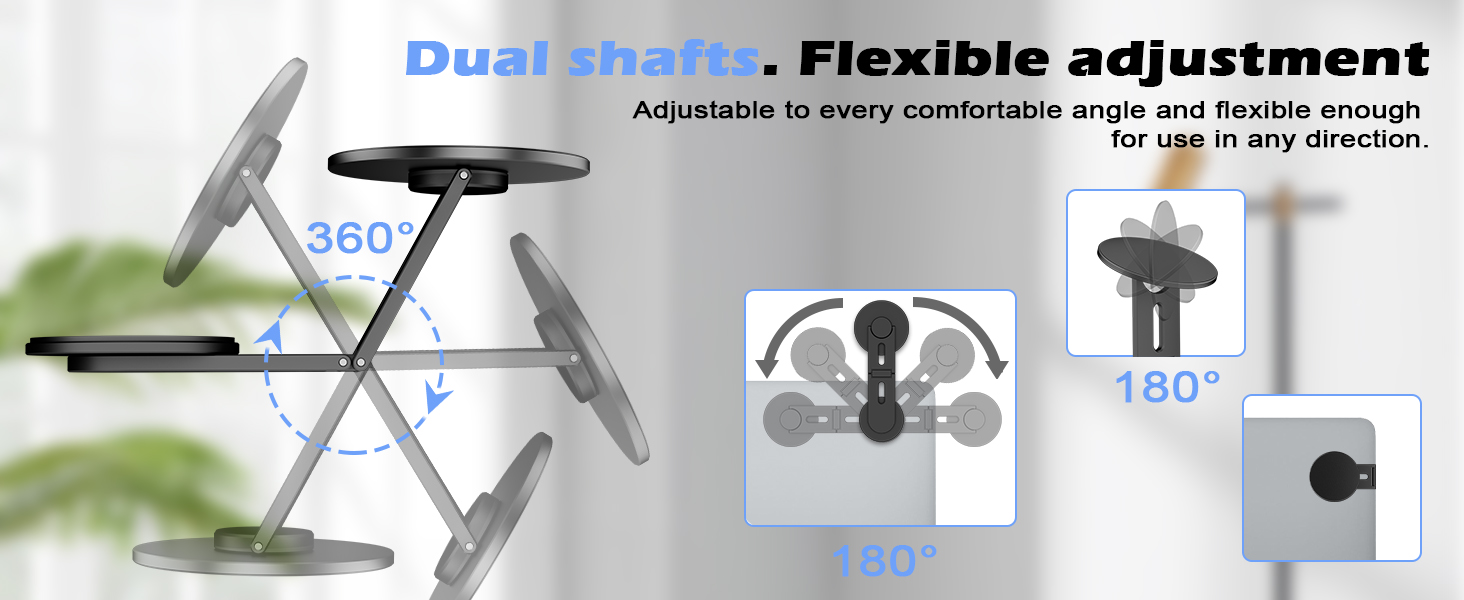 Dual shafts.Flexible adiustment