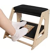 Natheeph Wooden Foot Rest Under Desk at Work – 3-Height Adjustable Ergonomic Foot Stool with Mass...