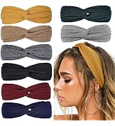 Huachi Headbands for Women Twist Knotted Boho Stretchy Hair Bands for Girls Criss Cross Turban Pl...