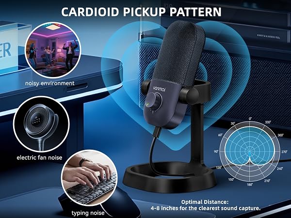 YANMAI cardioid polar pattern condenser mic for focused sound recording