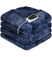 SEALY Electric Blanket Heated Throw, Faux Fur Heating Blanket with 6 Heat Settings & 2-10 Hours A...