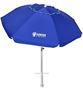 AMMSUN 7 Foot Heavy Duty HIGH Wind Beach Umbrella with sand anchor & Tilt Sun Shelter, UV 50+ Pro...