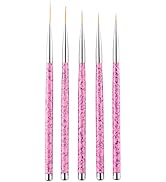 5 Pcs Nail Art Liner Brushes, 20/15/11/9/7mm Professional UV Gel Painting Nail Art Design Brush P...