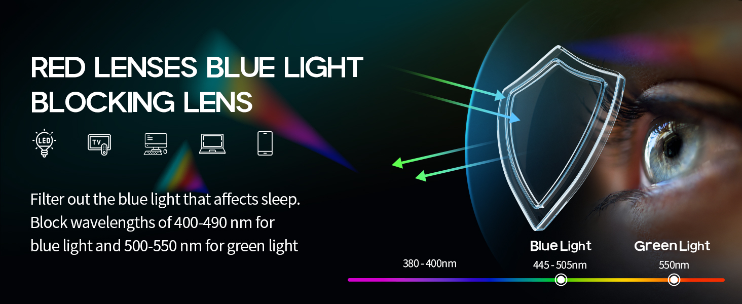red glasses blue light blocking