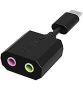 SABRENT USB Type C External Stereo Sound Adapter for Windows and Mac. Plug and Play No Drivers Ne...