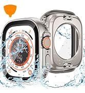 Goton 2 in 1 Waterproof Case for Apple Watch Ultra Screen Protector 49mm, 360 Protective Glass Fa...