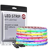 BTF-LIGHTING RGB WS2811 Smart IC FCOB COB LED Strip, UL Listed 864LEDs/m High Density Color Chasi...