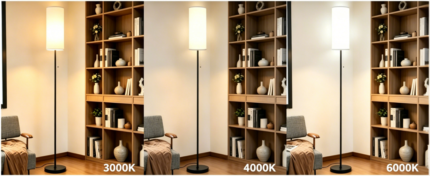 Floor Lamp Living Room Modern Standing Lamps Lampshade Minimalist Tall Lamp Chain Switch