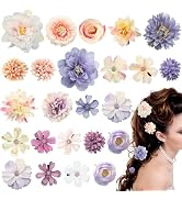 ELANE Hair Clips for Women and Girls - 24 Pcs Floral Accessories with Small Flower Details (Pink+...