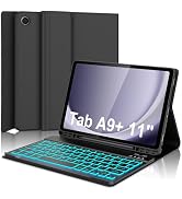 Galaxy Tab A9 Plus Case with Keyboard 11 inch, Detachable Wireless Bluetooth Keyboard, 7 Colors B...