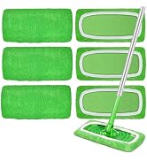 ZHAYAO 6 Pcs Reusable Microfiber Mop Pads Compatible with Swiffer Sweeper, Dry Sweeping Cloths & ...