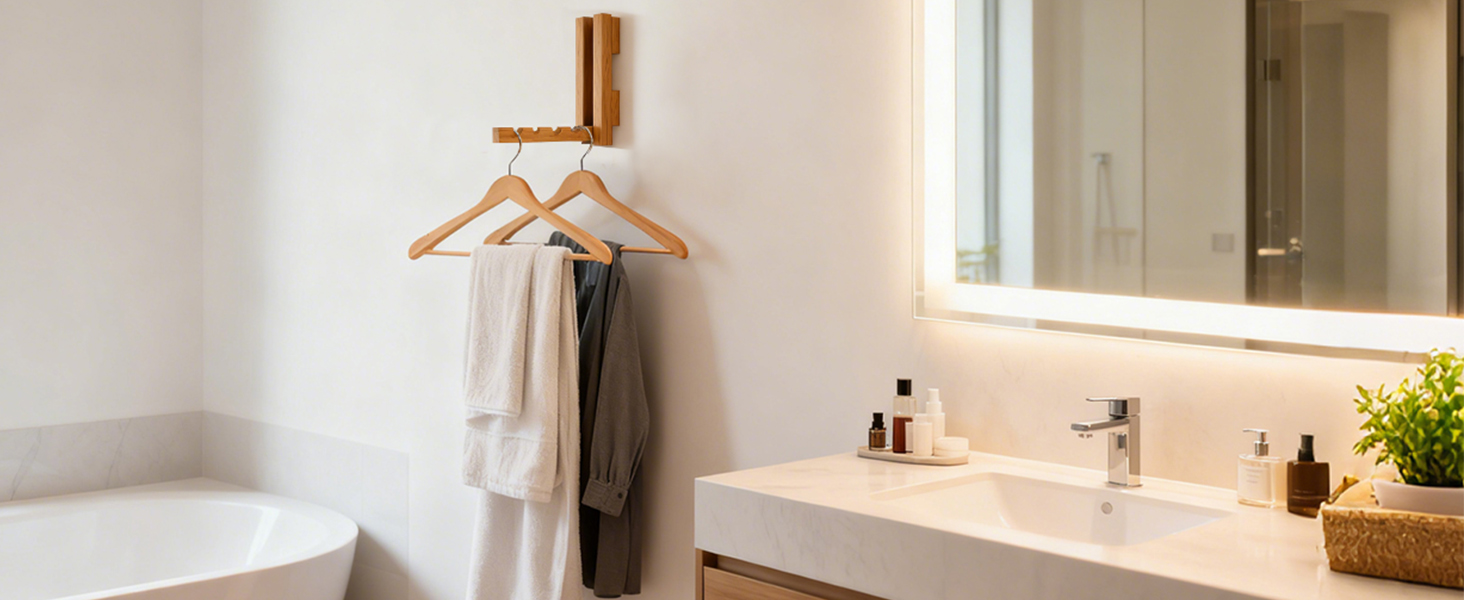 Wood Wall Mounted Clothes Drying Rack